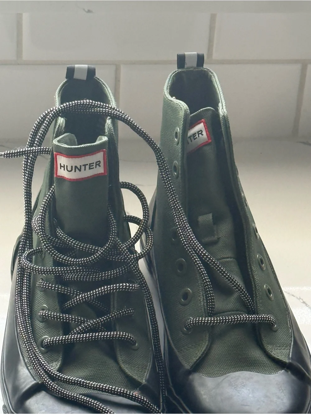 Hunter Olive Green Lace-Up Men's Boots